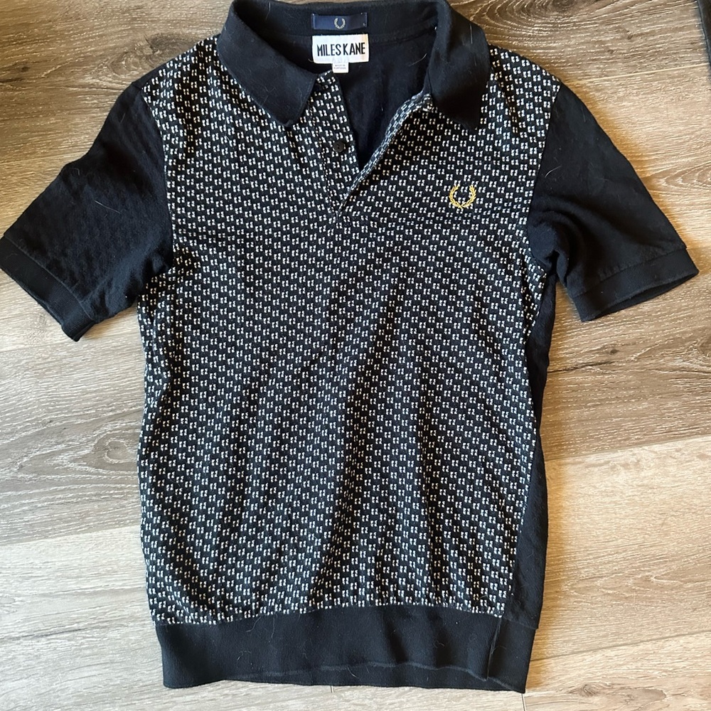 Fred Perry x Miles Kane Black and White Polo Shirt